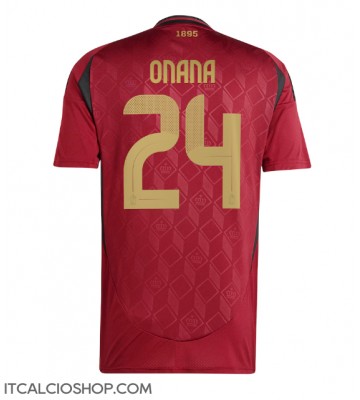 Belgio Amadou Onana #24 Prima Maglia Europei 2024 Manica Corta